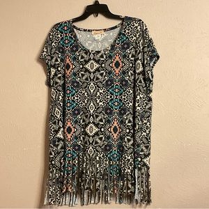 Cute PLUS SIZE Aztec 2XL fringe Top